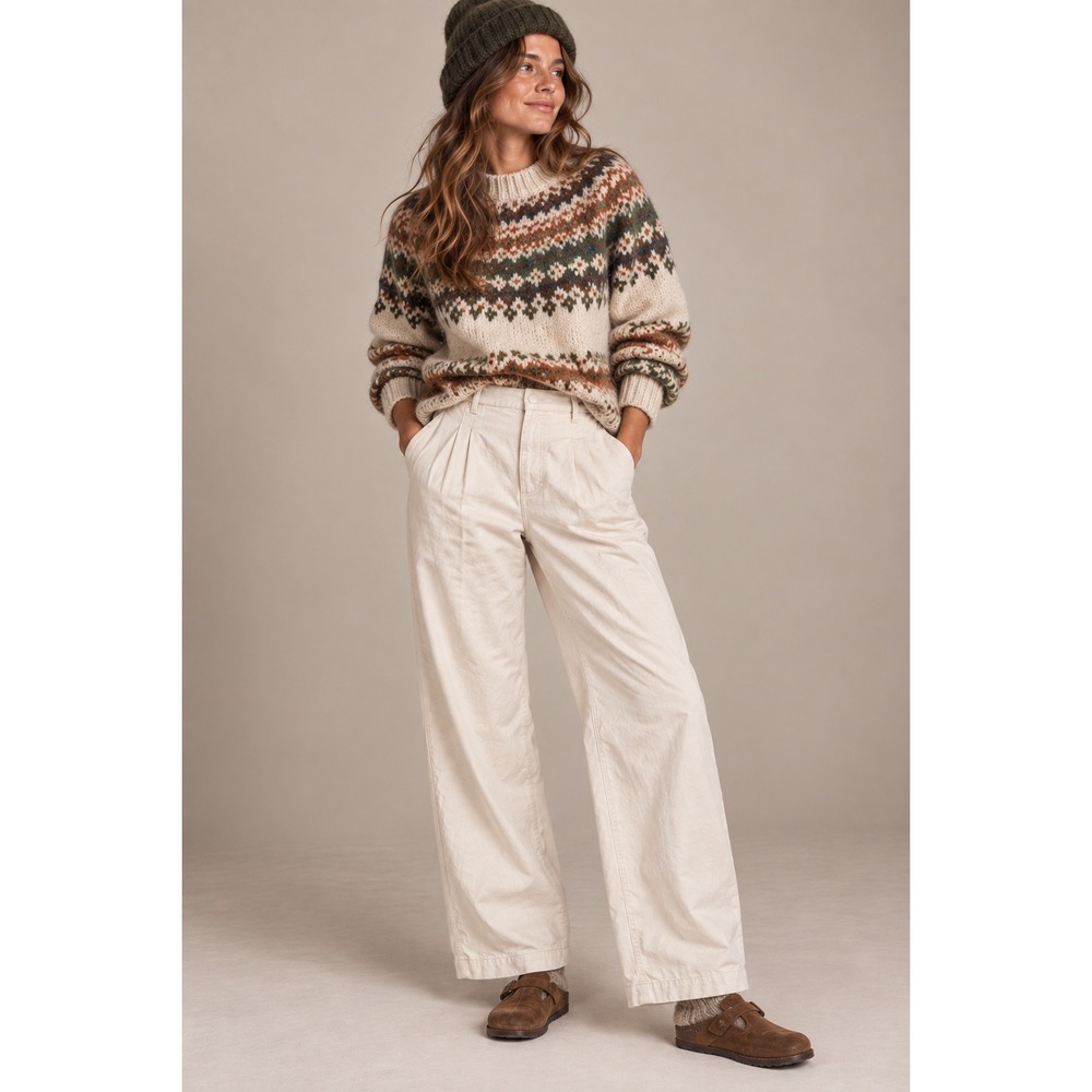 Abercrombie & Fitch Size 29 Cotton Wide Leg Pants Granola Girl Cabincore 8